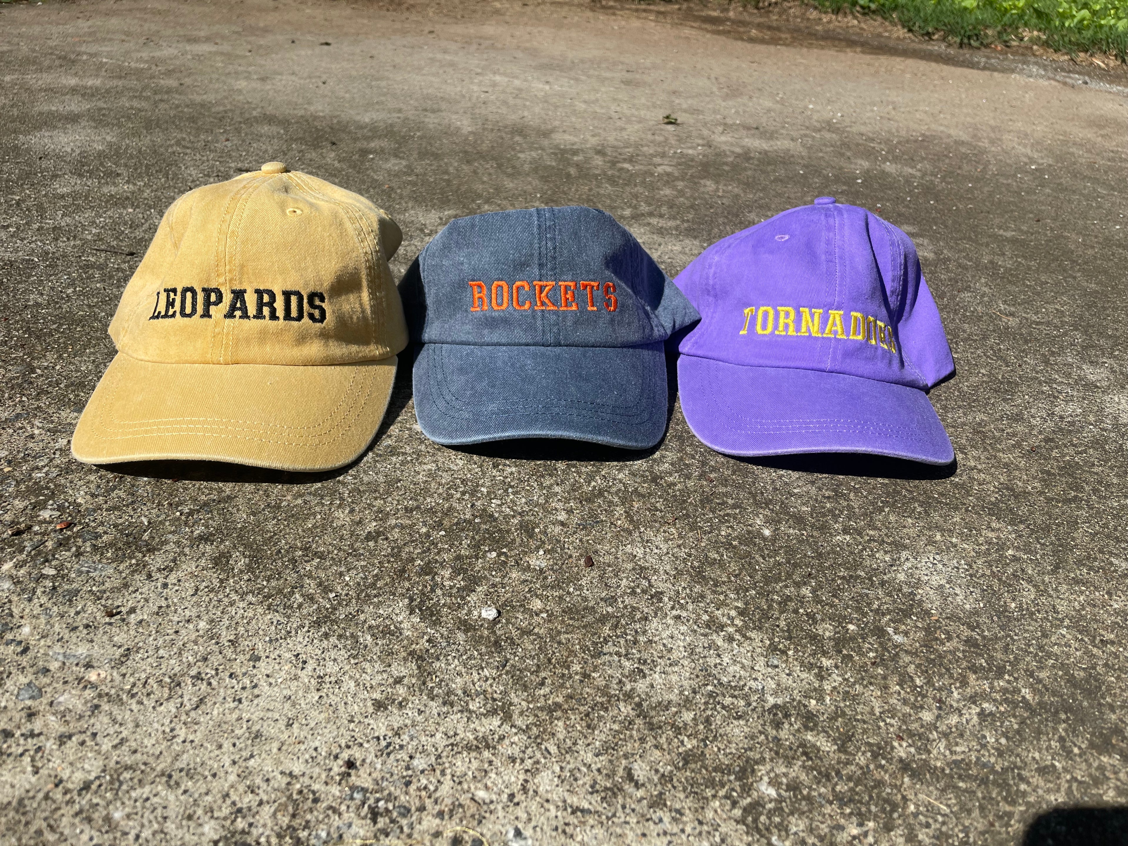 Embroidered Varsity Style Pigment-Dyed Twill Hat | Quick Ship