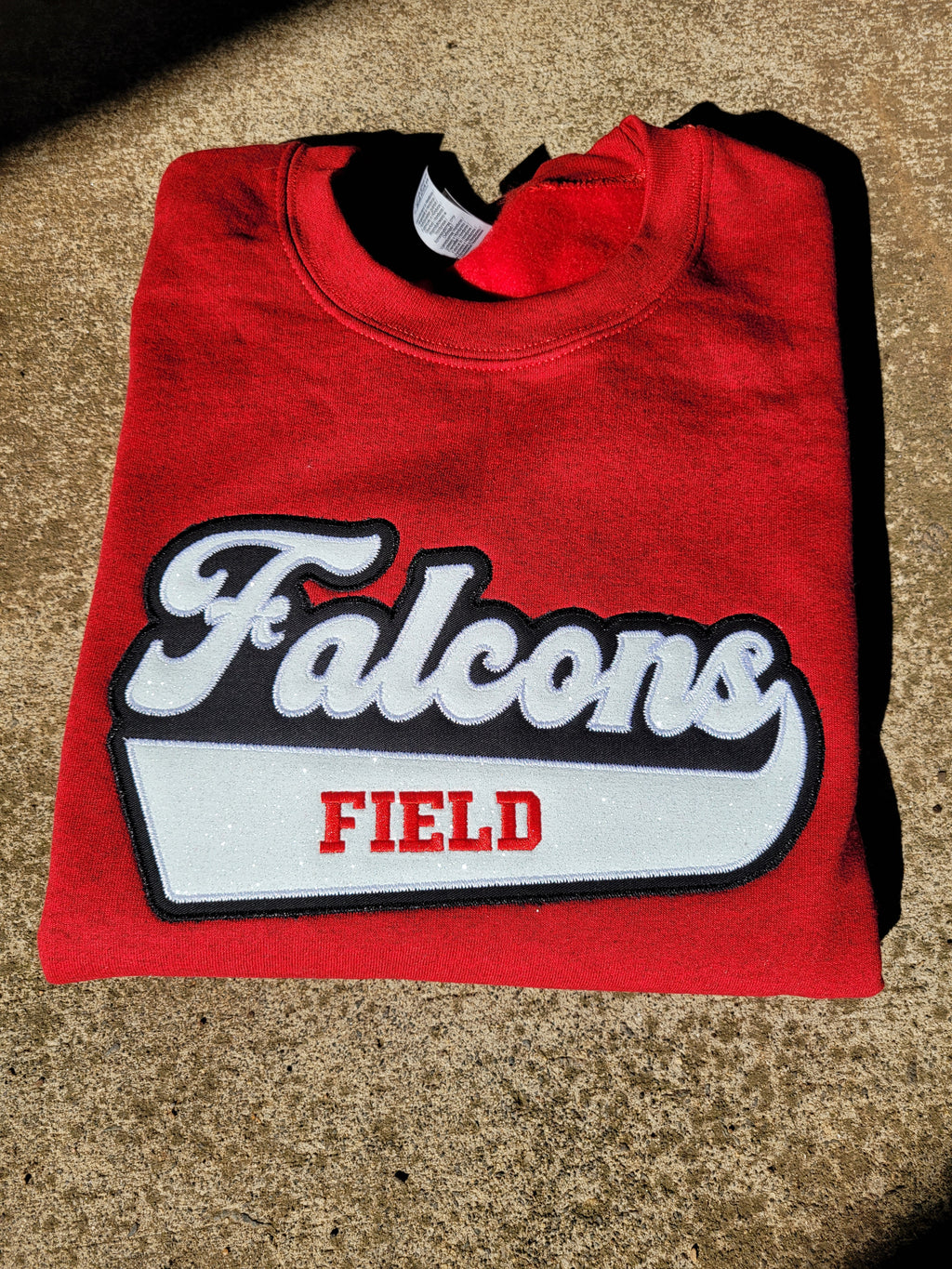 Fasty Baseball Varsity Style Twill and Glitter Applique T-shirt/Sweatshirt