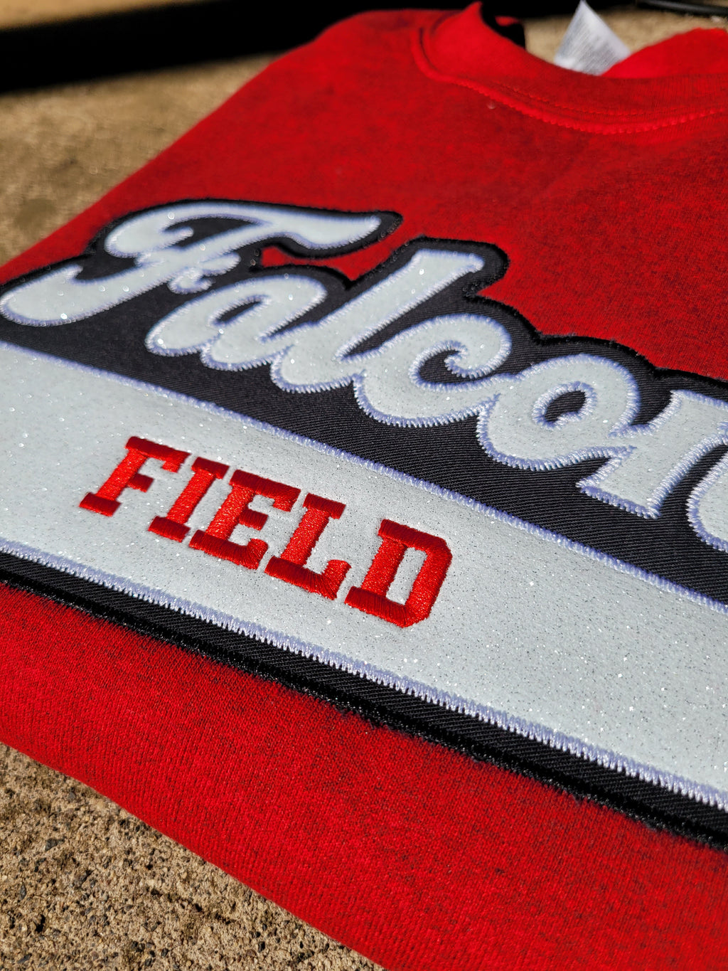 Fasty Baseball Varsity Style Twill and Glitter Applique T-shirt/Sweatshirt