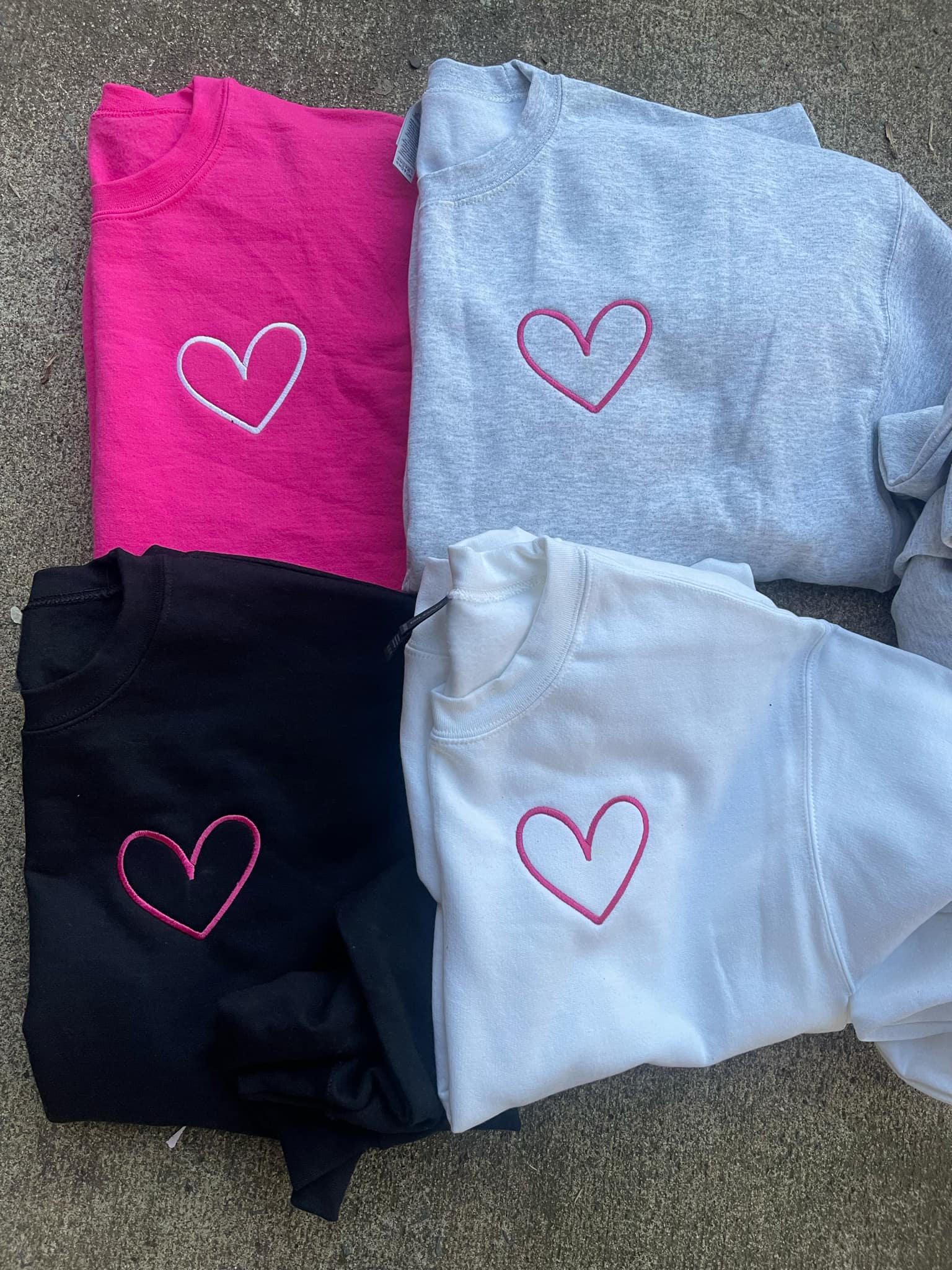 Heart Left Chest Embroidered Sweatshirt- Youth - QUICK SHIP