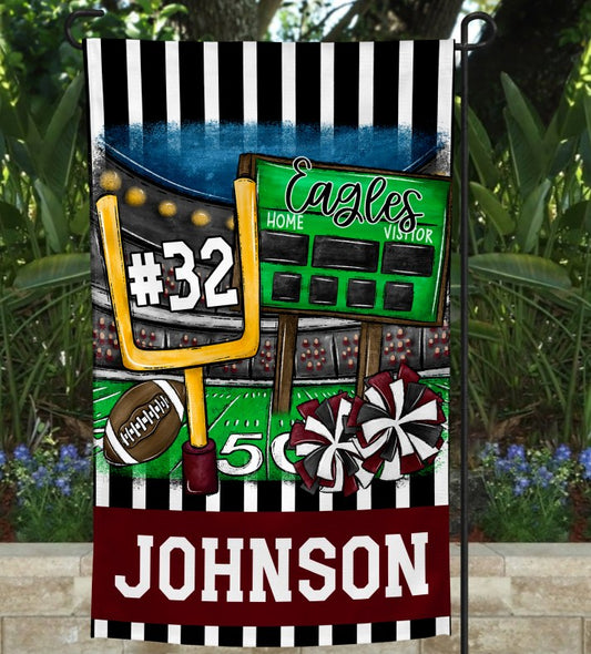 Maroon Football Garden Flag