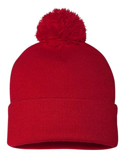 Add Your Own Varsity Style Text Personalized Custom Embroidered Pompom Beanie/Toboggan/Hat