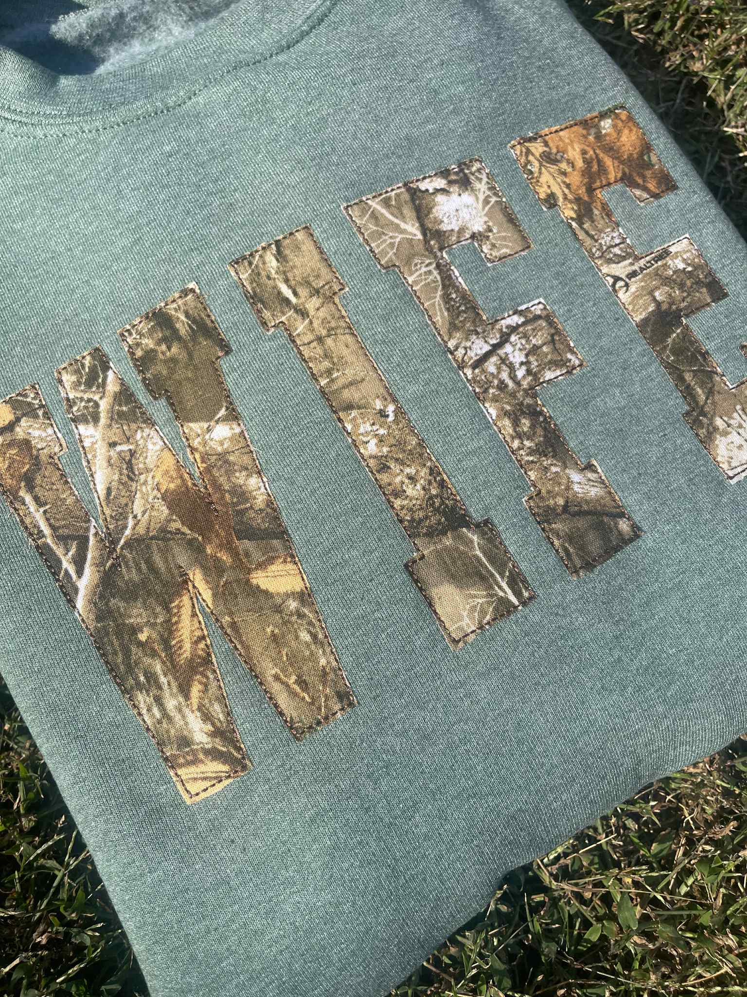 Custom Camo Applique Embroidered Sweatshirt