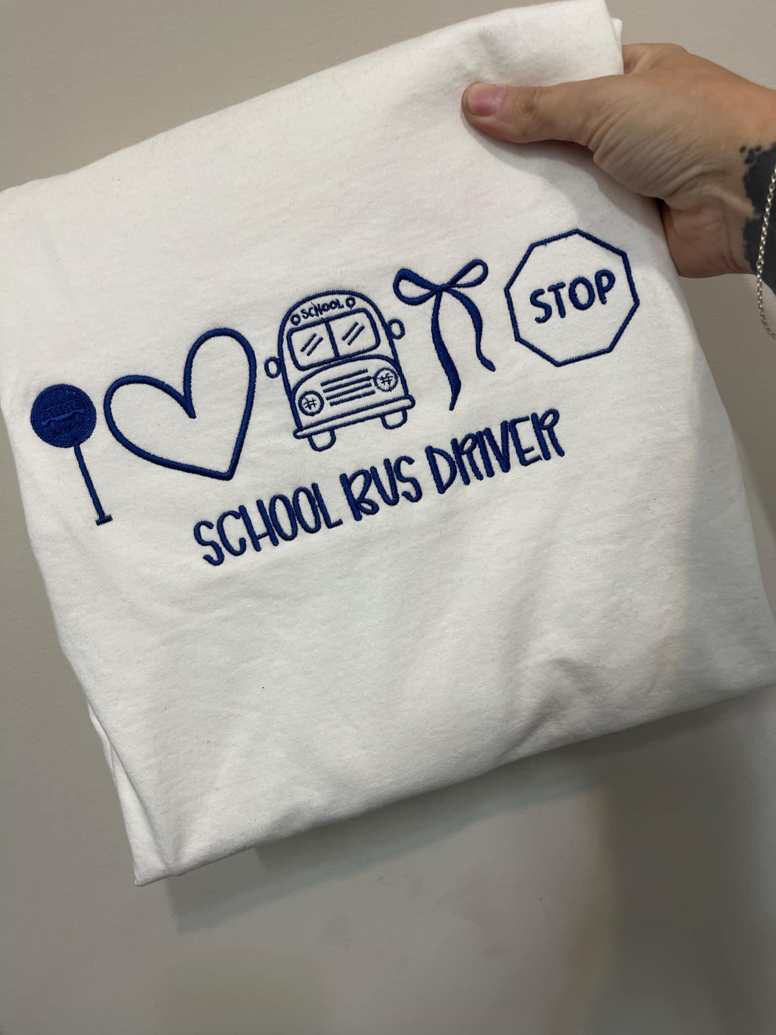 Bus Driver Embroidered Sweatshirt - QUICK SHIP