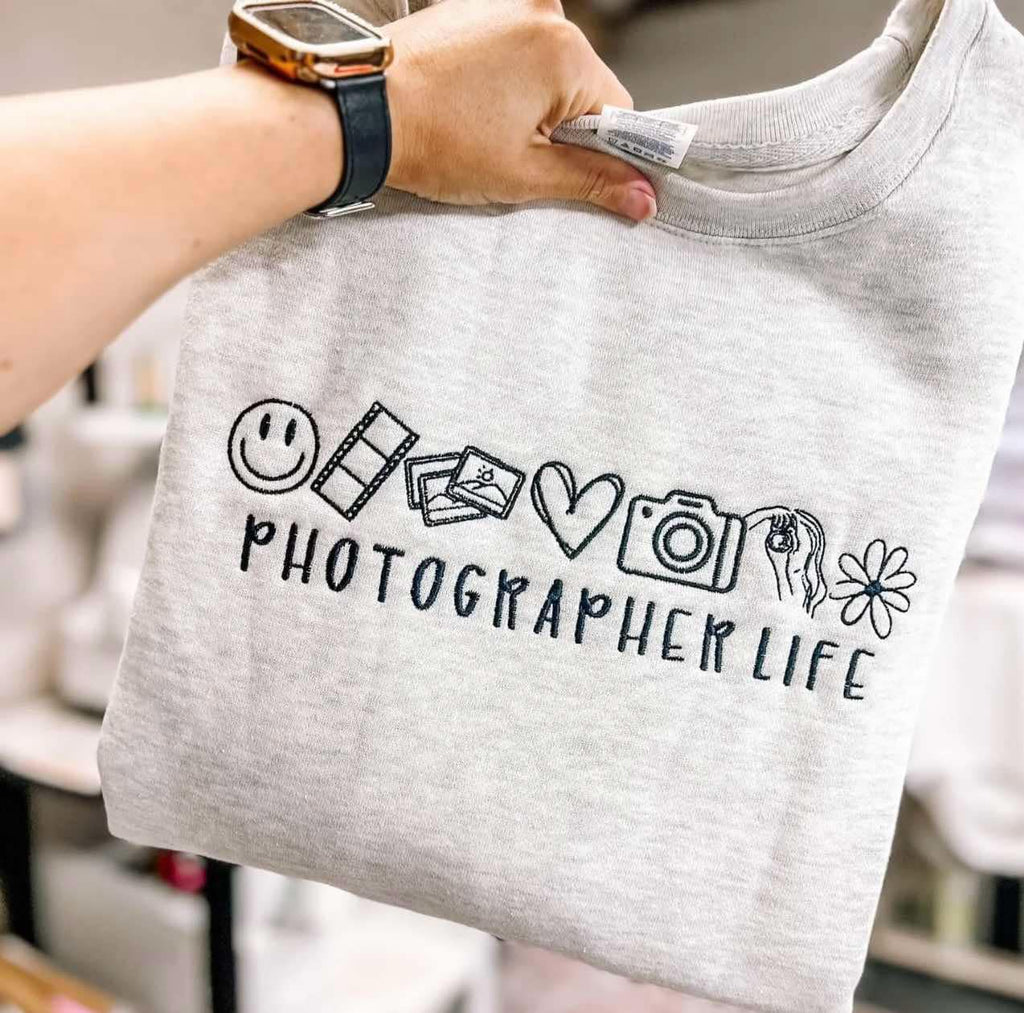 Photographer Life Embroidered Sweatshirt - QUICK SHIP