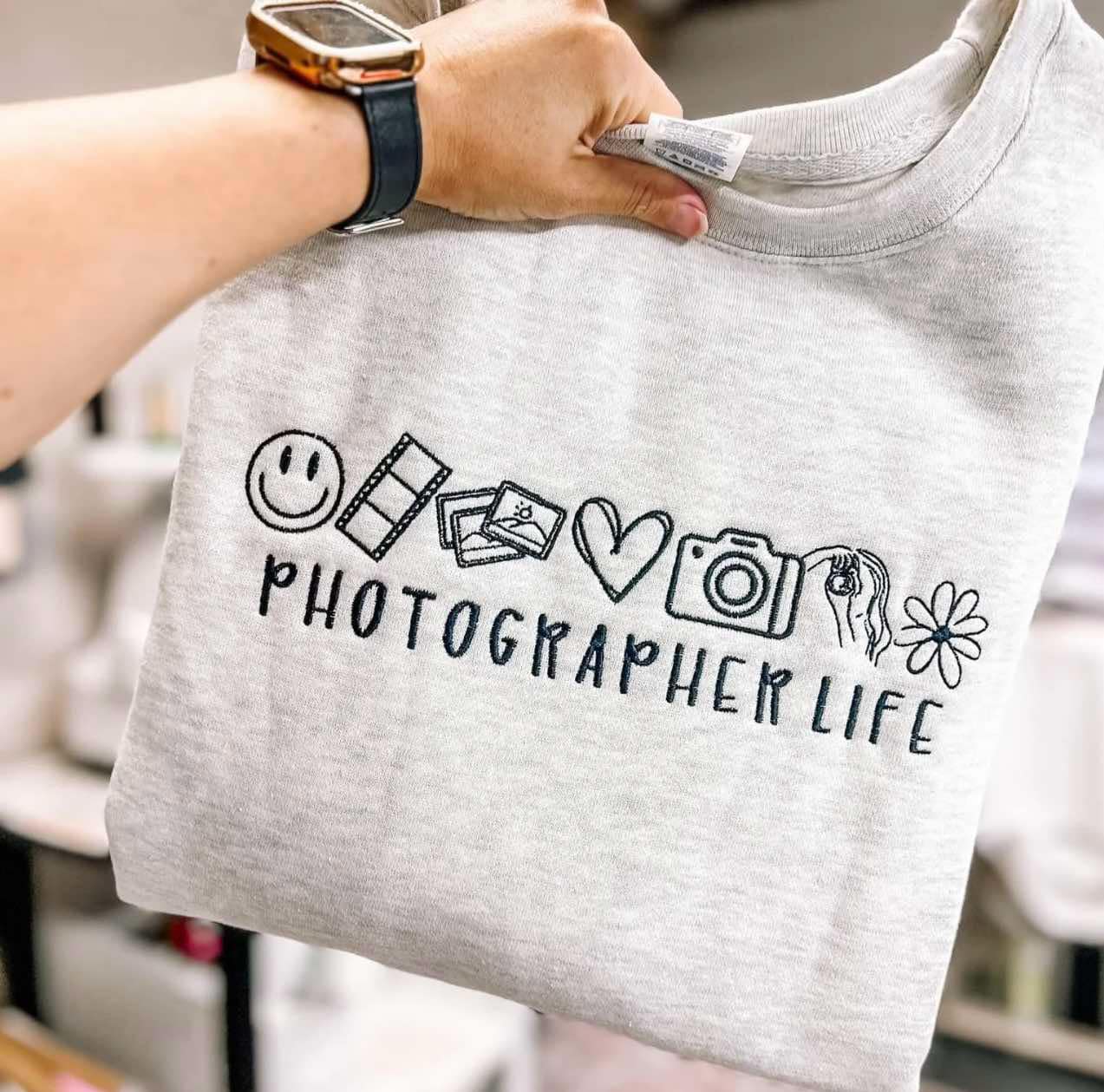 Photographer Life Embroidered Sweatshirt - QUICK SHIP
