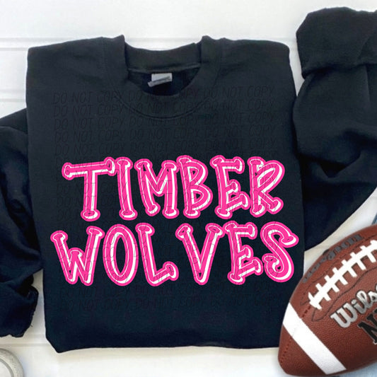 Timberwolves Pink Out DTF Transfer