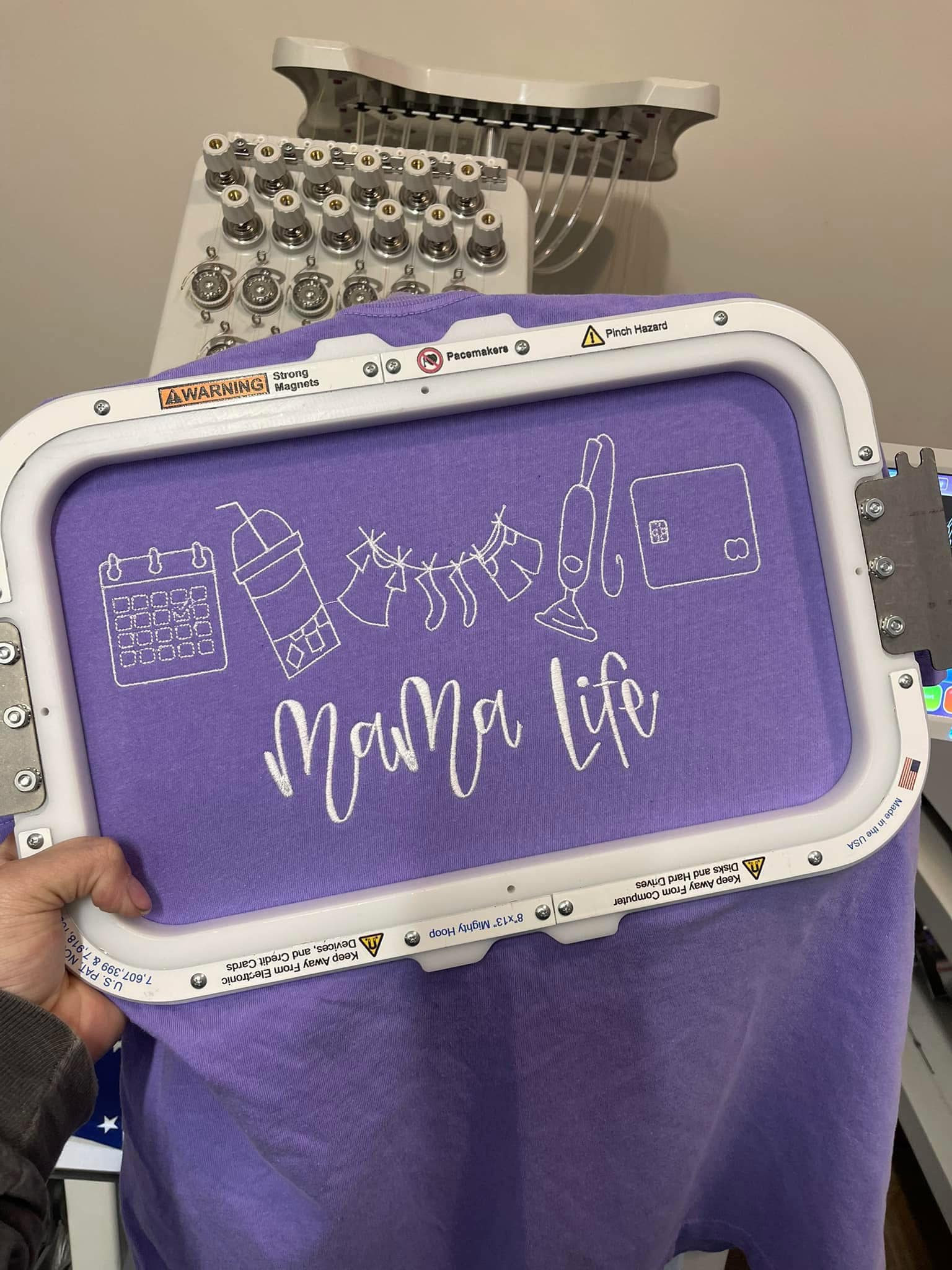 Mama Life Icons Embroidered Shirt | QUICK SHIP