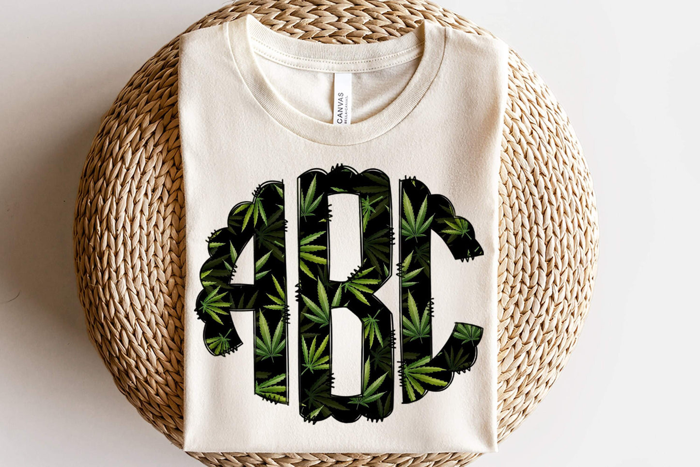 Marijuana Leaf Monogram Graphic Tee