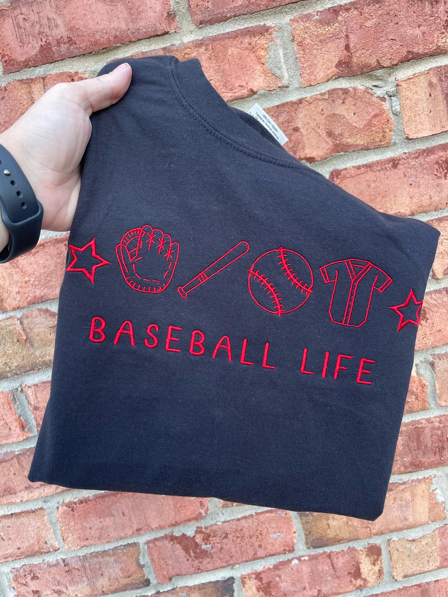 Baseball Life Icons Embroidered Shirt | QUICK SHIP
