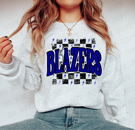 Blazers Checkered Retro Graphic Tee