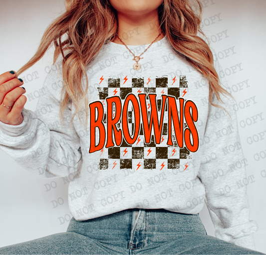 Browns Checkered Retro Graphic Tee