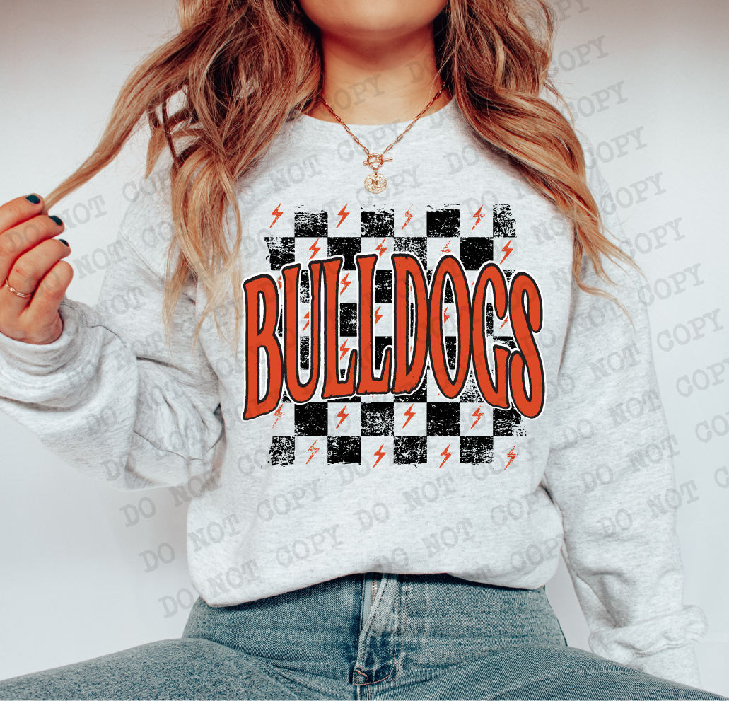 Bulldogs Checkered Retro Graphic Tee