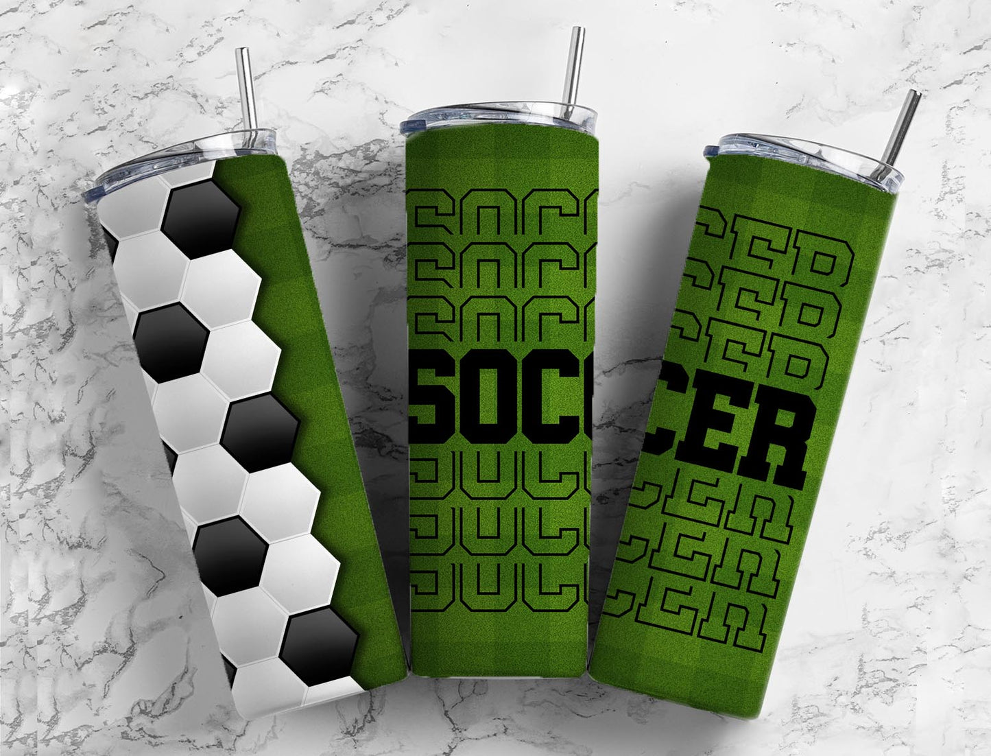 Soccer Completed 20oz Skinny Tumbler