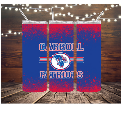 Carroll Patriots Completed 20oz Skinny Tumbler