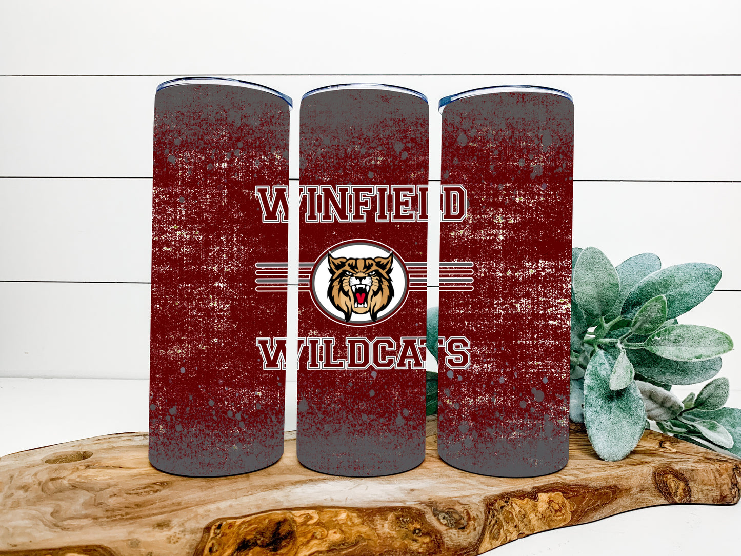 Winfield Wildcats Completed 20oz Skinny Tumbler