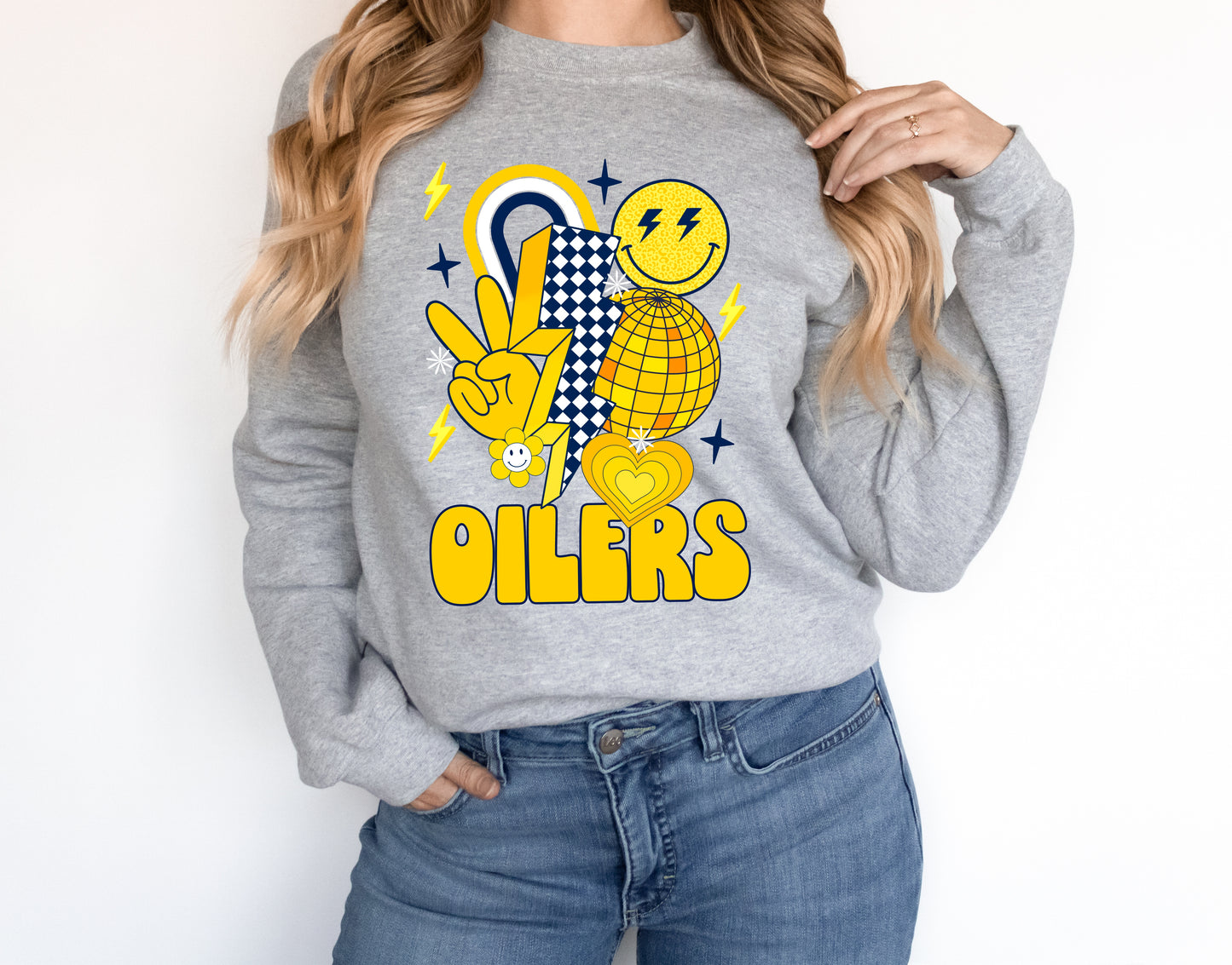 Oilers Groovy DTF Transfer