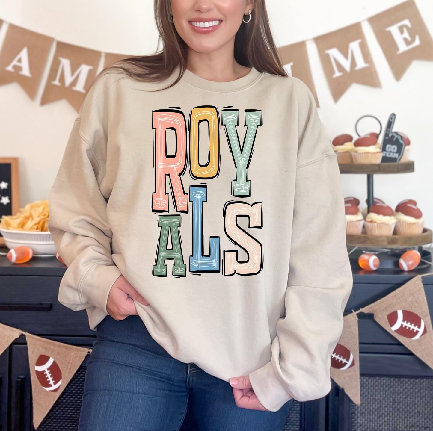 Royals Boho Varsity Doodle Graphic Tee