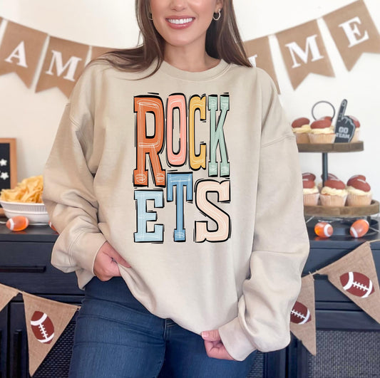 Rockets Boho Varsity Doodle Graphic Tee