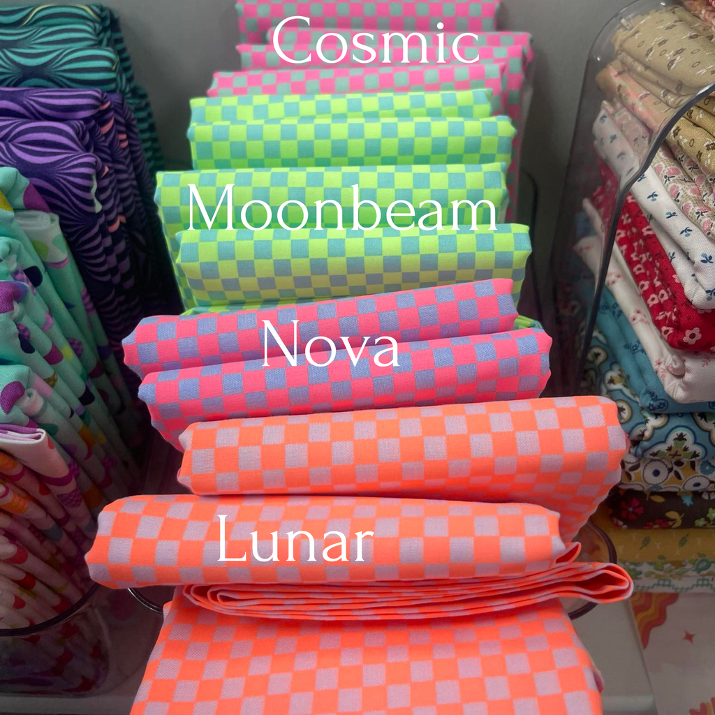 Neon Checkered Ghost Embroidered Tee