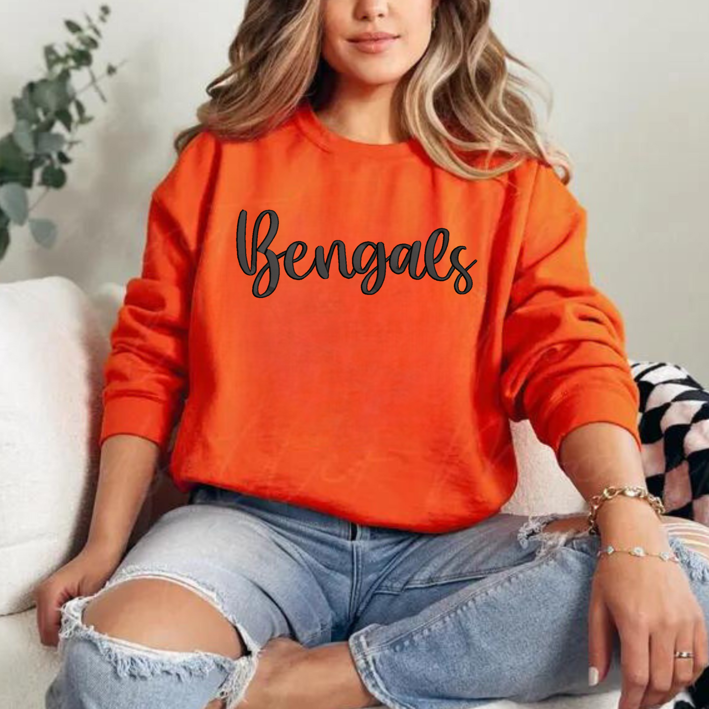 Bengals 3D Puff Embroidered CC Short Sleeve/Sweatshirt