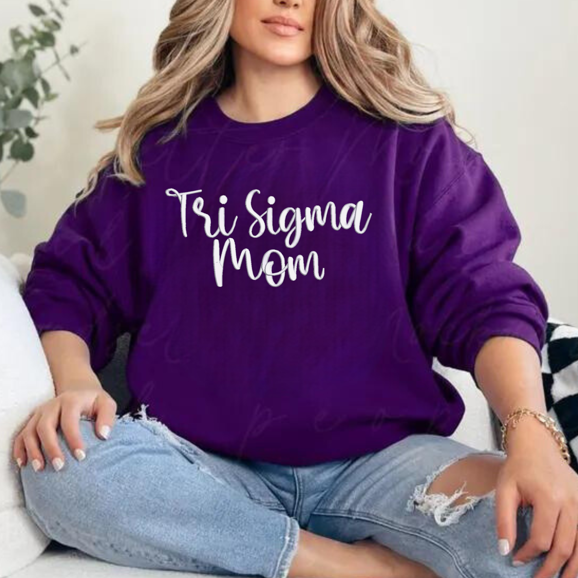 Tri Sigma Mom 3D Puff Embroidered Shirt