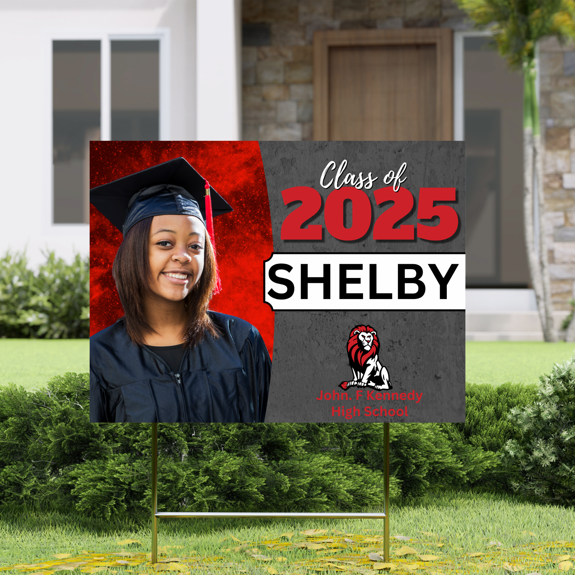 Class of 2025 with Photo Single Sided Yard Sign