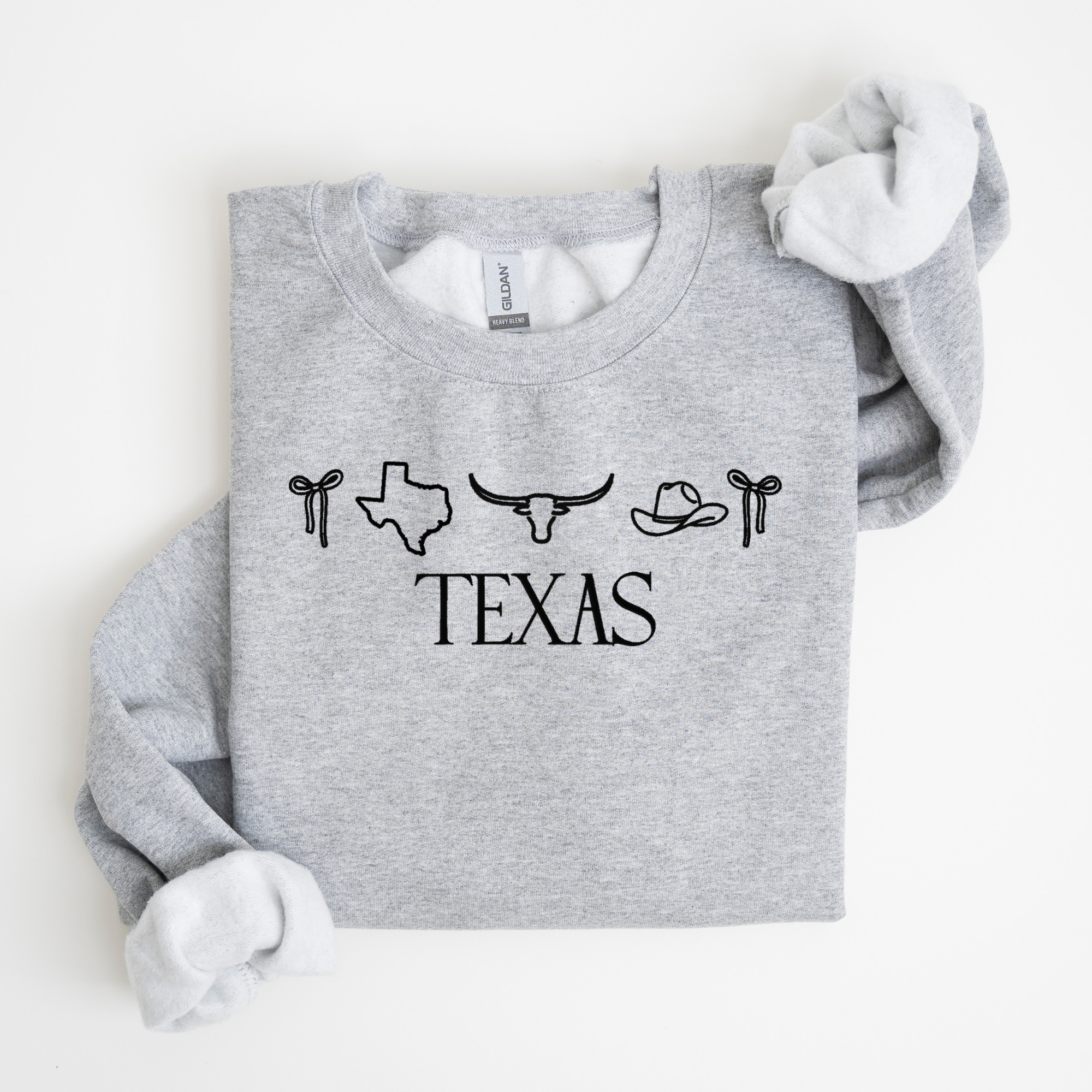 Texas Embroidered Sweatshirt - QUICK SHIP