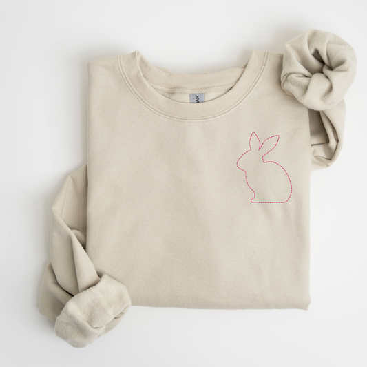 Stitched Bunny Embroidered Sweatshirt