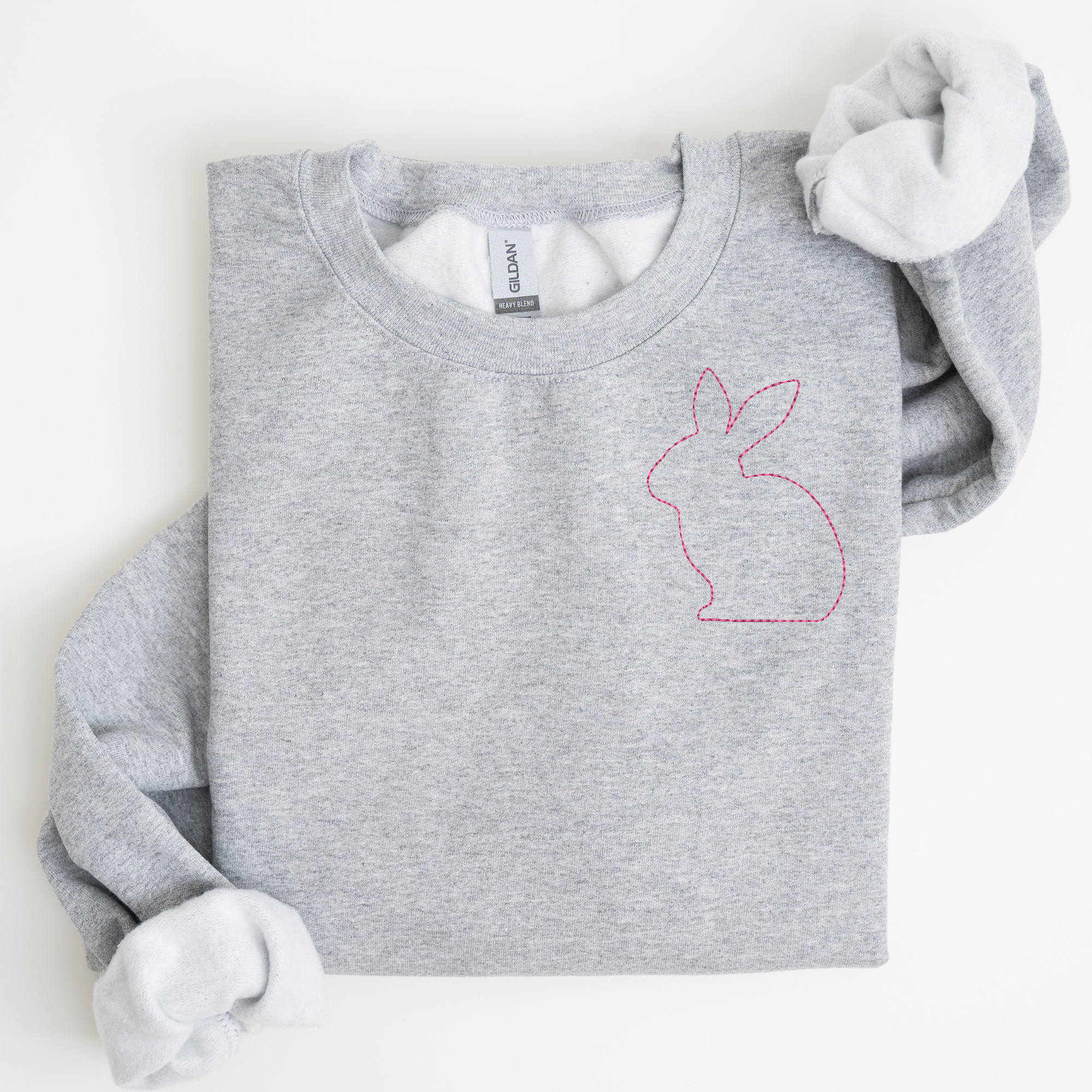 Stitched Bunny Left Chest Embroidered Sweatshirt | QUICK SHIP