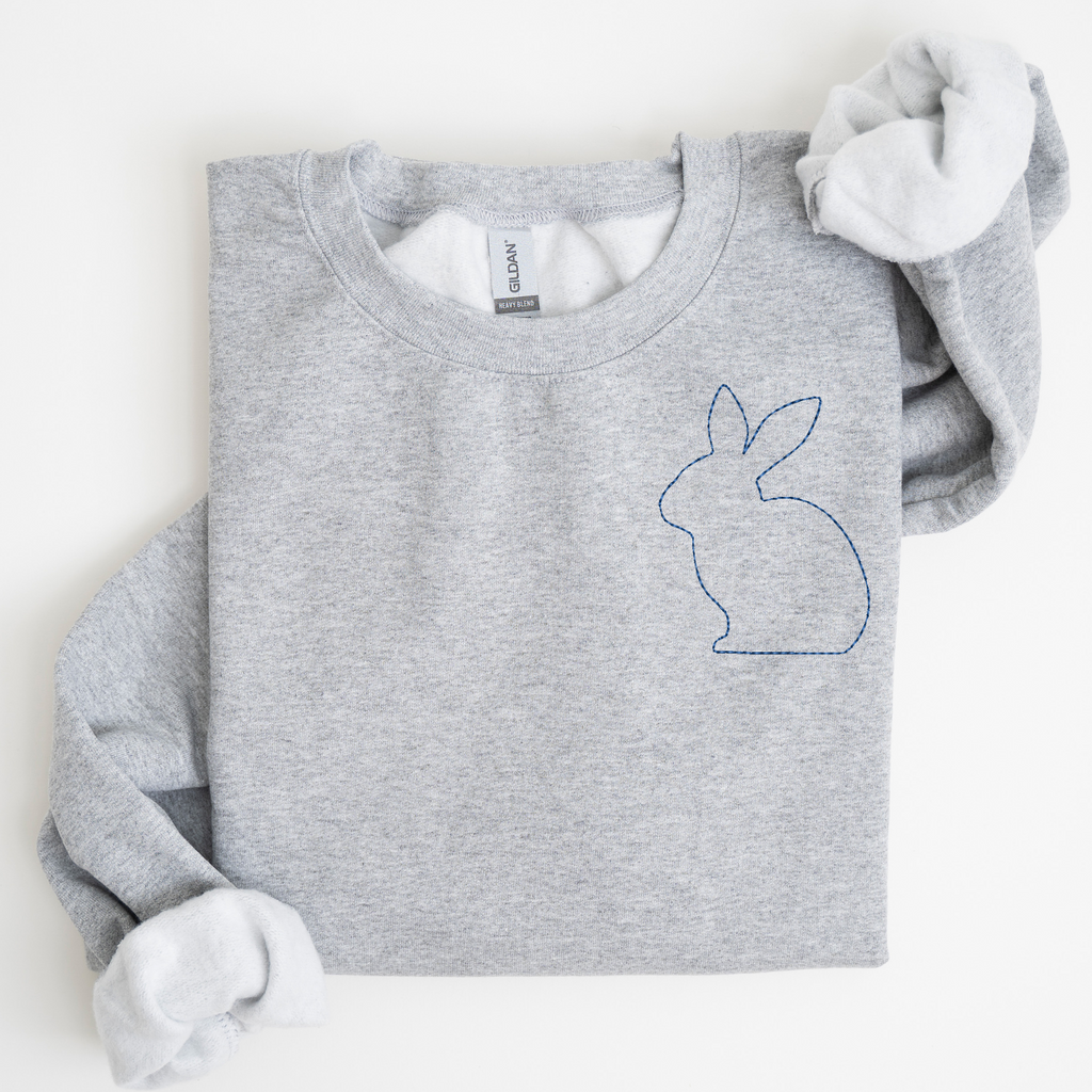 Stitched Bunny Left Chest Embroidered Sweatshirt | QUICK SHIP