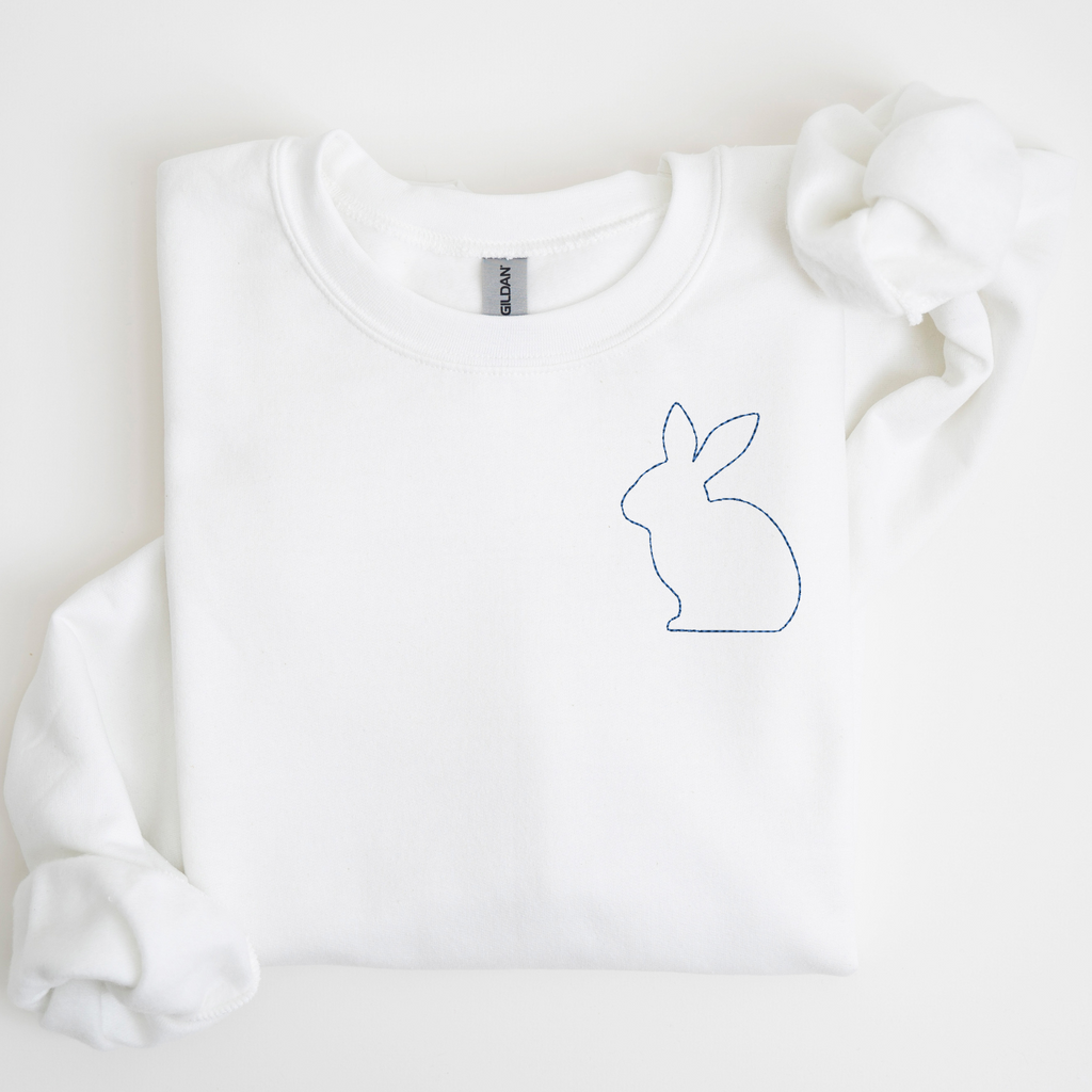 Stitched Bunny Left Chest Embroidered Sweatshirt | QUICK SHIP