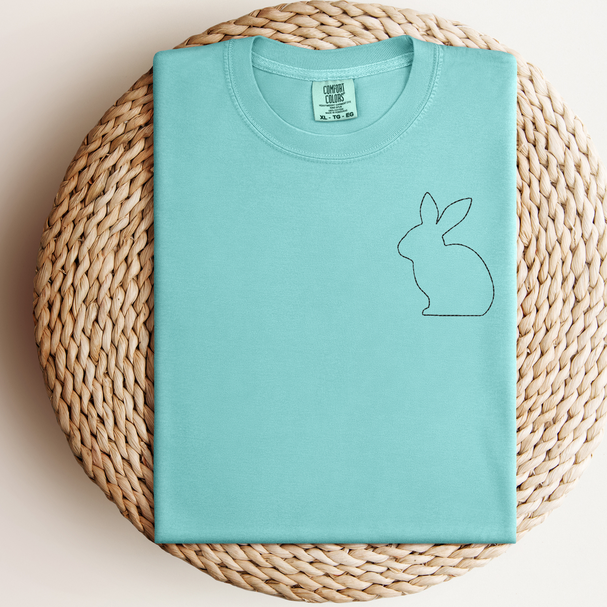 Stitched Bunny Left Chest Embroidered Comfort Color - QUICK SHIP