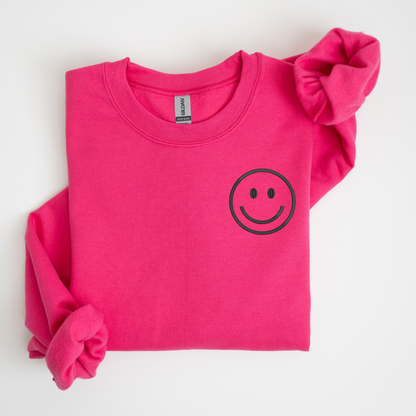 Happy Face Embroidered Sweatshirt