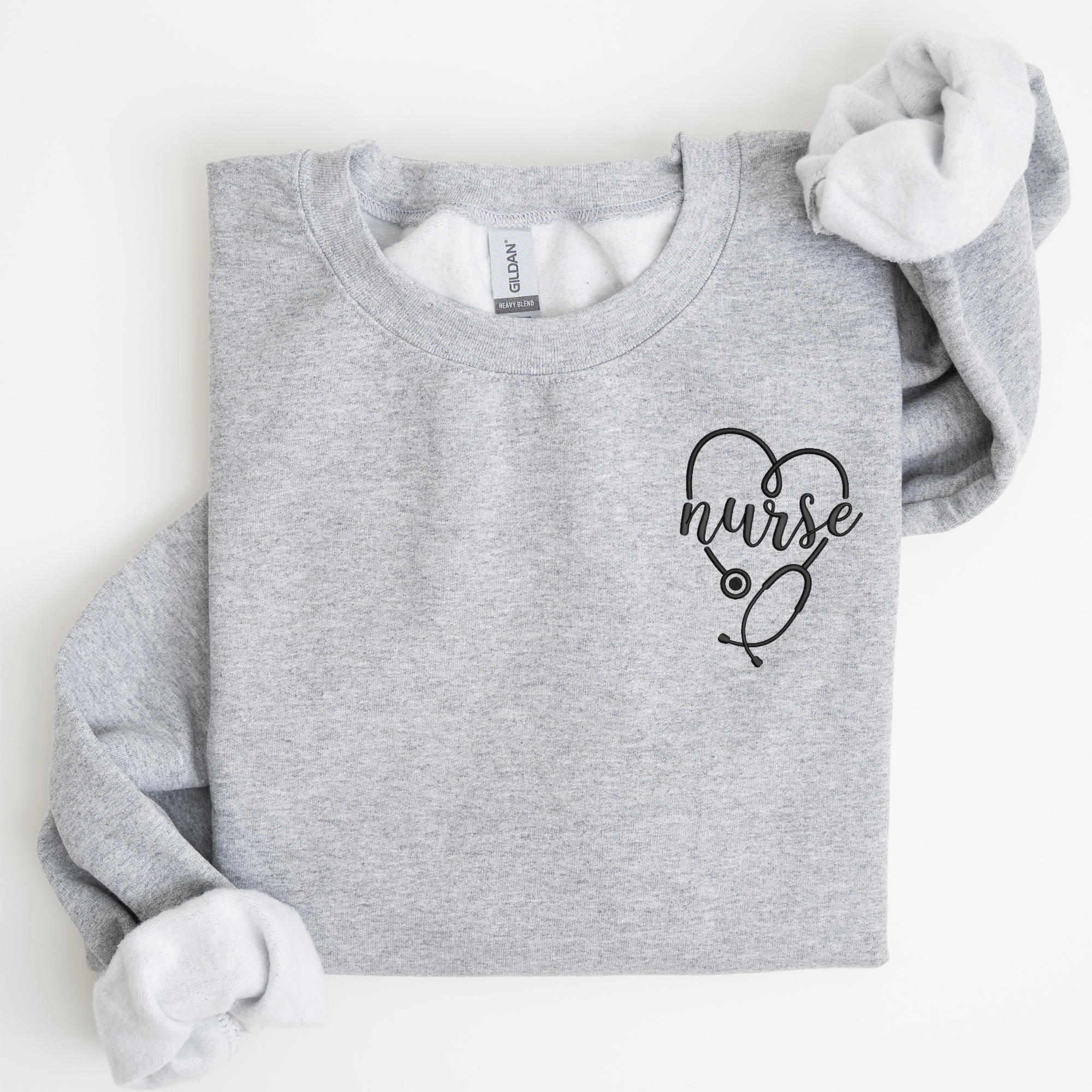 Nurse Left Chest Embroidered Sweatshirt | QUICK SHIP