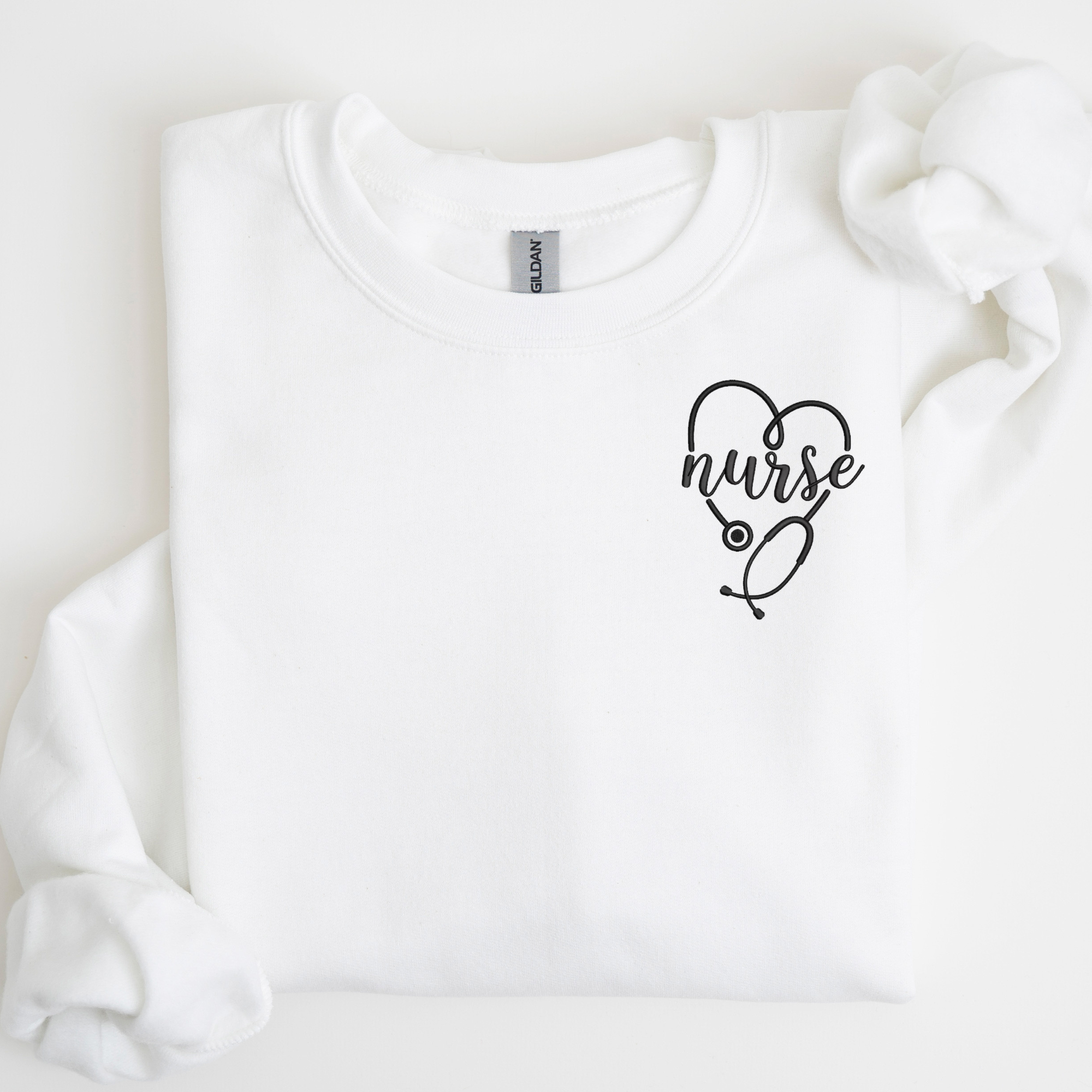 Nurse Left Chest Embroidered Sweatshirt | QUICK SHIP