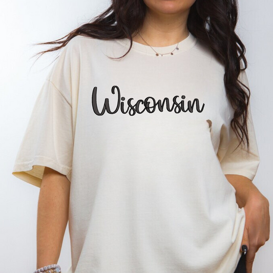 Wisconsin 3D Puff Embroidered CC Short Sleeve/Sweatshirt