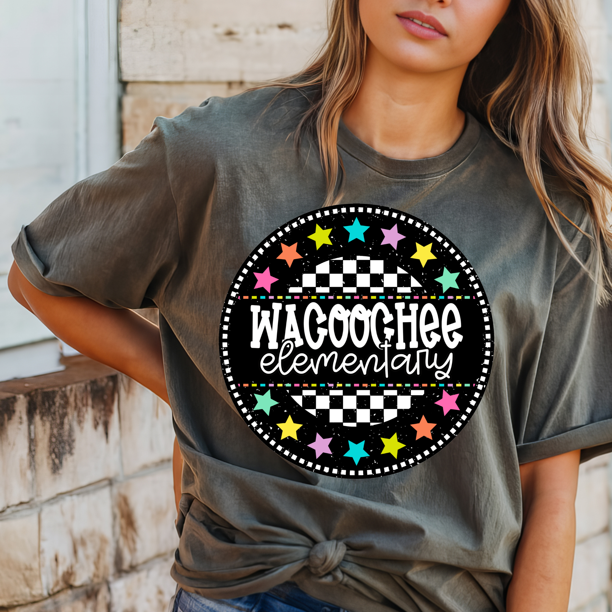 Wacoochee Elementary Circle Star Mascot DTF Transfer