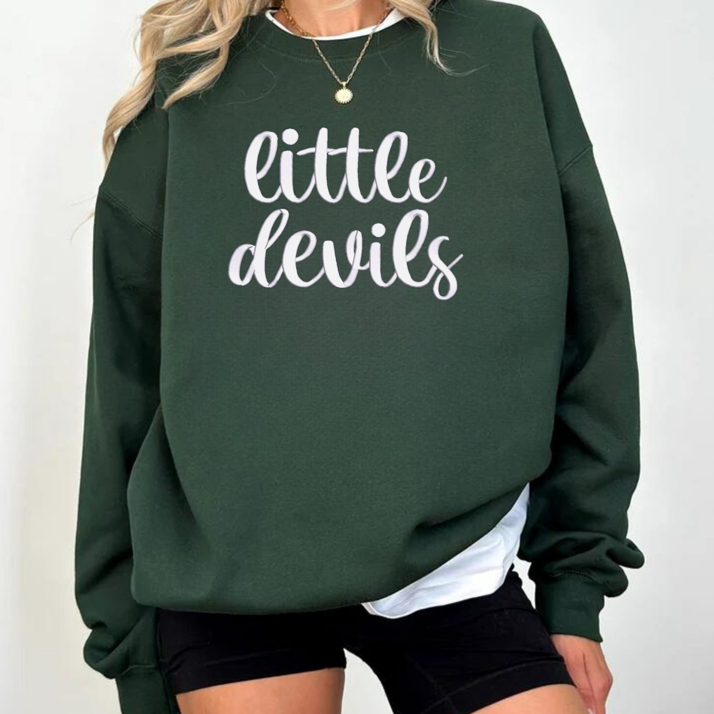 little devils 3D Puff Embroidered CC Short Sleeve/Sweatshirt