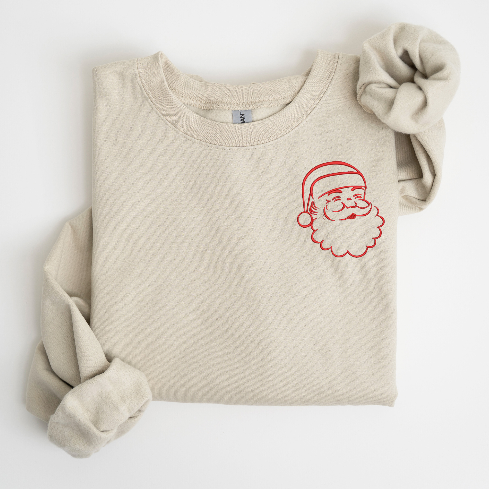 Santa Embroidered Sweatshirt | QUICK SHIP