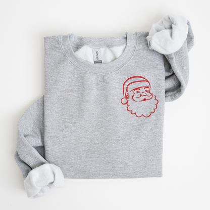 Santa Embroidered Sweatshirt- QUICK Ship 5-7 business day TAT