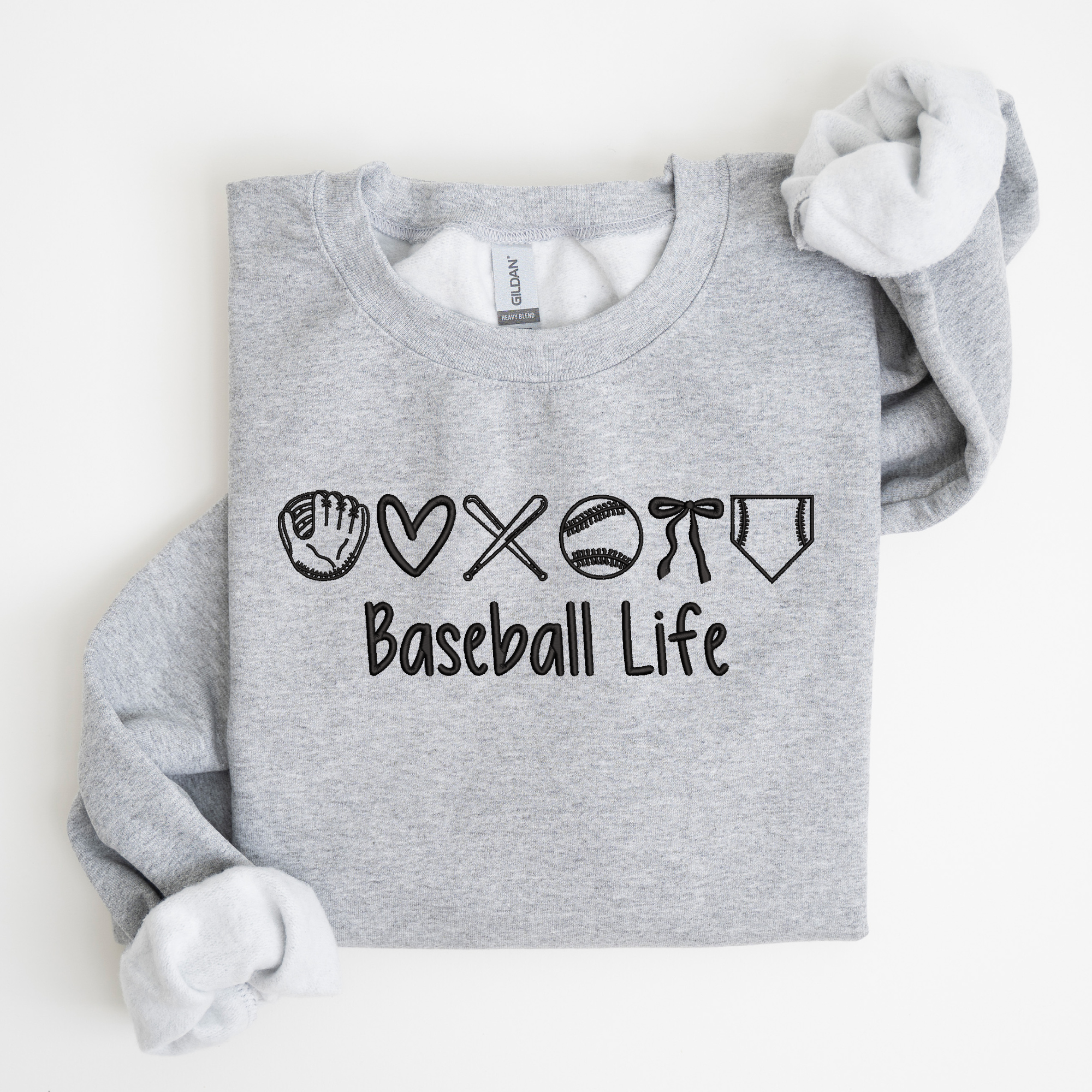 Baseball Life Embroidered Sweatshirt - QUICK SHIP