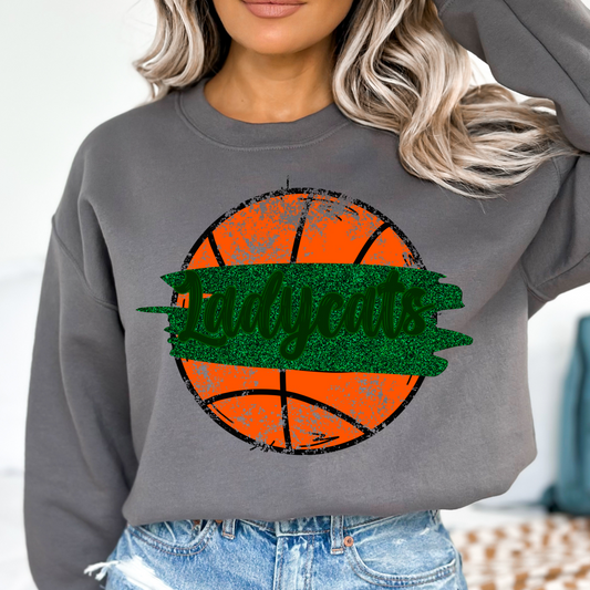 Ladycats Glitter Distressed Basketball DTF Transfer