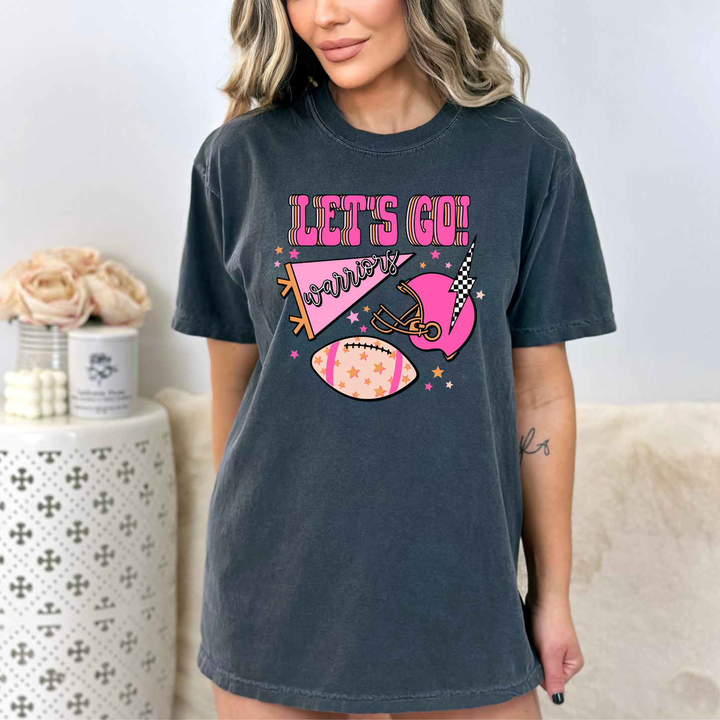 Let's Go Warriors Preppy Graphic Tee