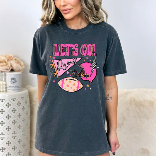 Let's Go Rams Preppy Graphic Tee