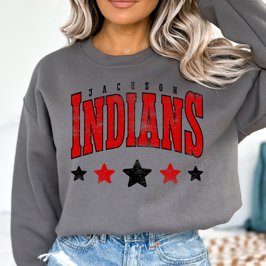 Jackson Indians Distressed Stars Graphic Tee