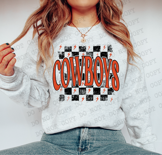 Cowboys Checkered Retro Graphic Tee