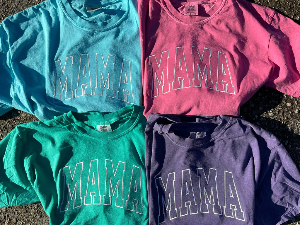 Custom Varsity with September Script Font and Sleeve Embroidered CC Short Sleeve or Sweatshirt  *QUICK SHIP