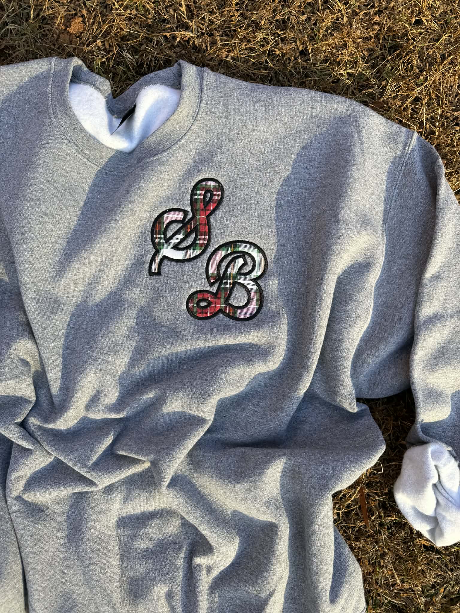 Sporty Script Monogram Applique Sweatshirt