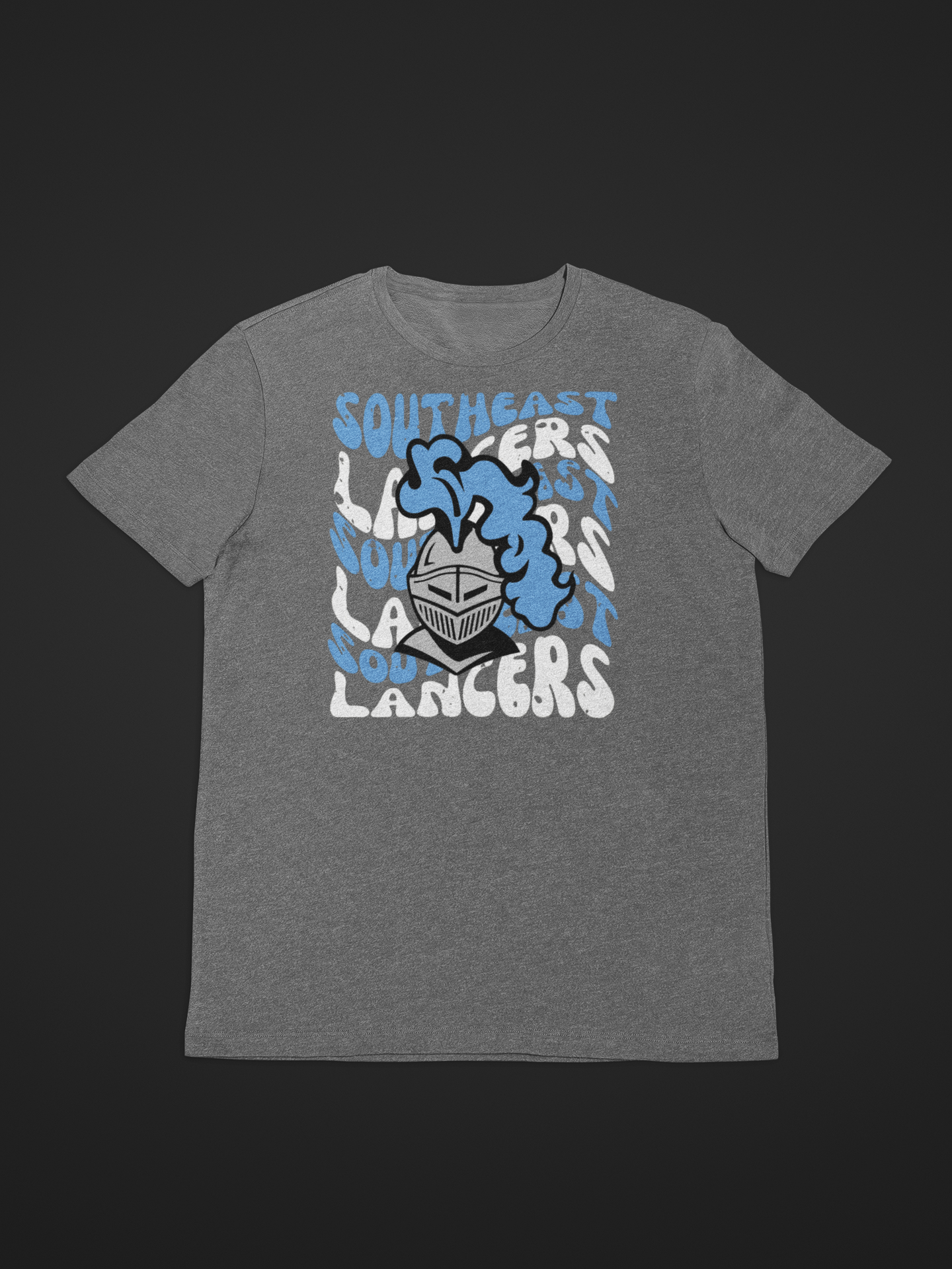 Southeast Lancers Distressed Wavy Mascot Graphic Tee